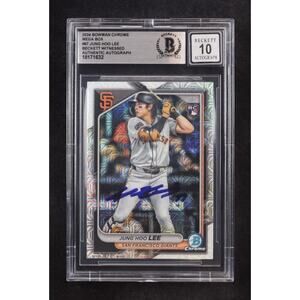 Jung Hoo Lee Signed 2024 Bowman Chrome Mega Box #67 RC (BGS | Autograph Graded B